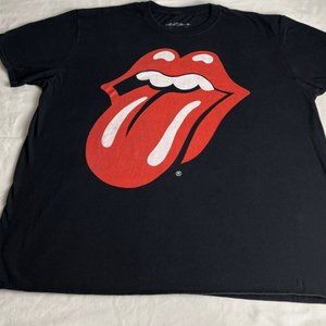 The Rolling Stones T-Shirt Unisex Size 2X Black Crew Neck Graphic Short Sleeve